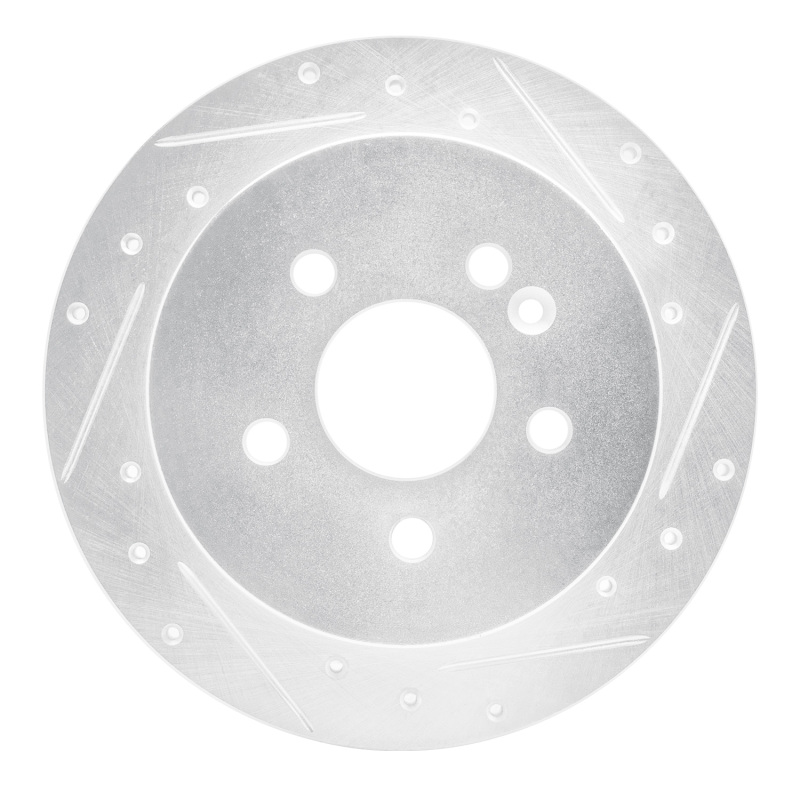 Mercedes-Benz ML320 Brake Rotor (1) - Rear Right - R1 Concepts - Drilled & Slotted - Silver - `98-`05
